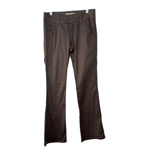 Hybrid & Company Pants Brown Flare Size 5 Boho Utility Low Rise Bootcut Stretch